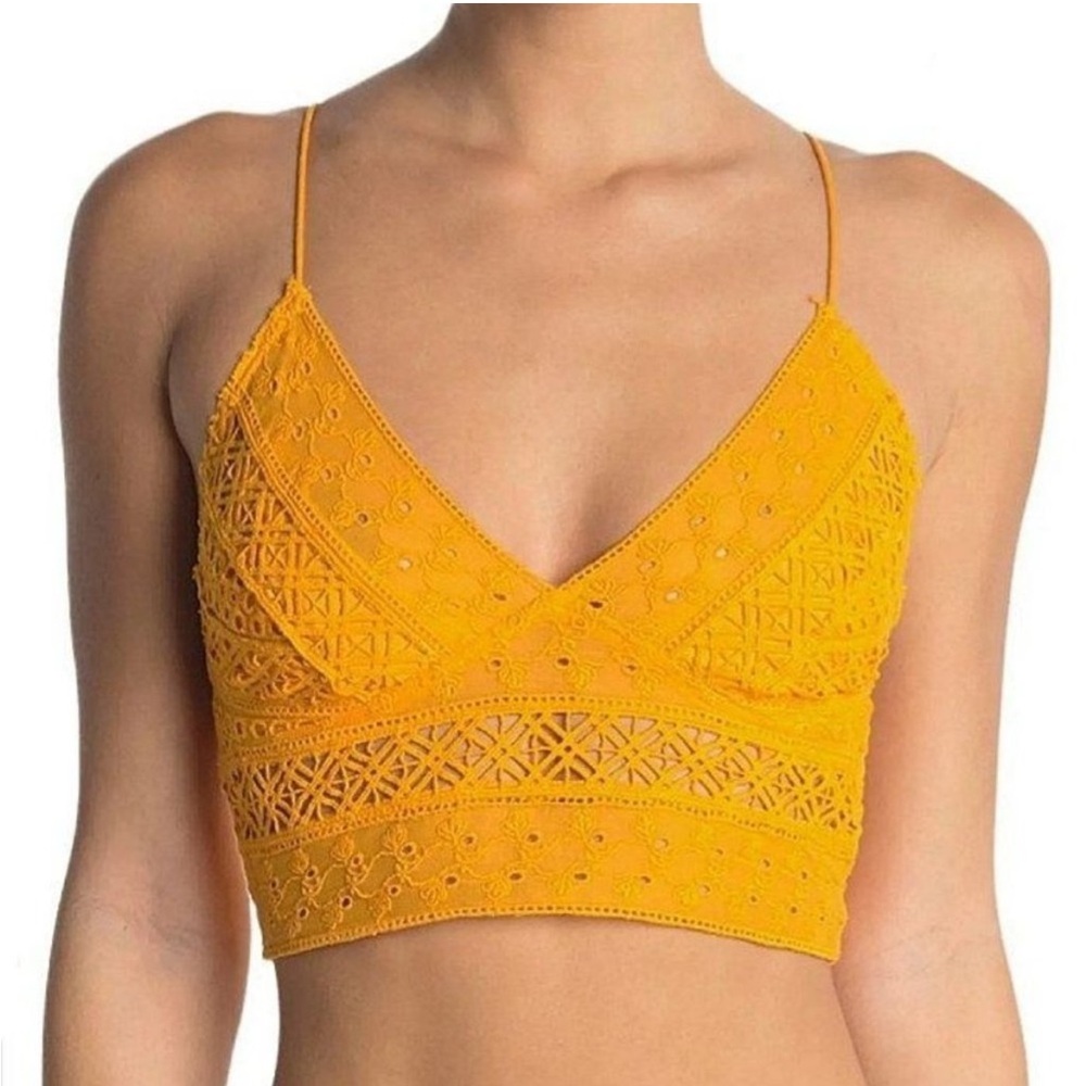 Free People Carina Crop Top Mango Bralette